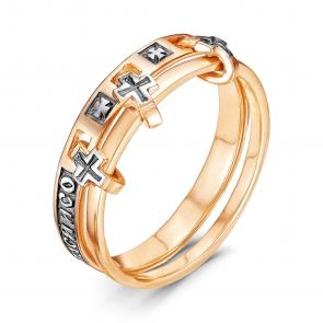 Кольцо из золочёного серебра Иордань В-КО-051 День и ночь фото